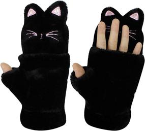 img 2 attached to 🧤 RarityUS Convertible Fingerless Mittens for Girls - Stylish Accessories for Cold Weather