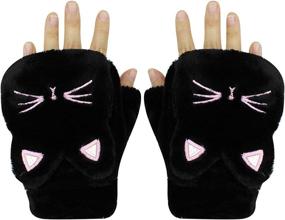 img 1 attached to 🧤 RarityUS Convertible Fingerless Mittens for Girls - Stylish Accessories for Cold Weather