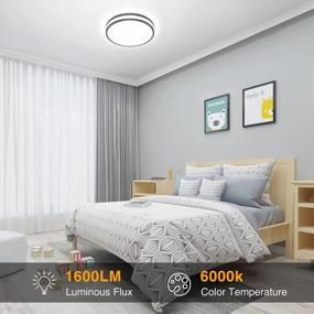 img 3 attached to Onforu 150W LED Ceiling Light Fixture, 1600Lm Bedroom Lamp, 6000K Daylight Round Surface IP65 Waterproof For Hallway Kitchen Living Room Balcony Stairwell