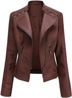 aodrusa leather jackets motorcycle outwear women's clothing ~ coats, jackets & vests logo