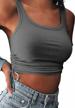 mlebr womens tank tops sleeveless button down cami top shirt slim knit ribbed racerback blouses logo