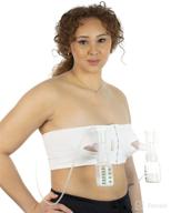 👙 pumpease hands-free pumping bra - adjustable & comfortable organic cotton and spandex bra for breast pumping, supports 2 bottles & flanges, natural - large логотип