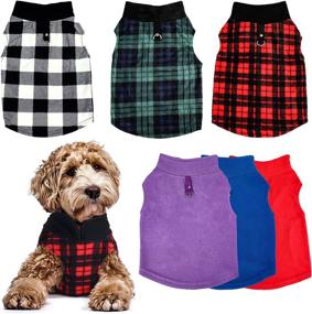 img 4 attached to Cozy and Stylish: 6-Piece Dog Clothes Set with Leash Ring for Winter - Medium Size