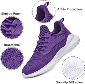 img 2 attached to Lightweight Memory Foam Slip-On Women'S Walking Shoes For Indoor And Outdoor Use - Ideal For Tennis, Running, Workouts, And More