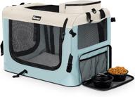 reerooh large pet carrier: 24x16x16, soft sided cat carrier with 2 pockets, 2 bowls, 4 breathable meshes - perfect travel bag for cats, dogs, puppies, and kittens logo