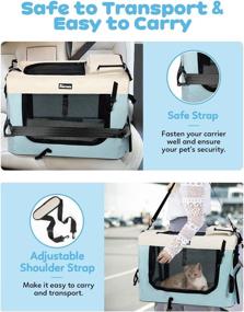 img 1 attached to Reerooh Large Pet Carrier: 24x16x16, Soft Sided Cat Carrier with 2 Pockets, 2 Bowls, 4 Breathable Meshes - Perfect Travel Bag for Cats, Dogs, Puppies, and Kittens