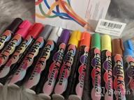 img 1 attached to 6Mm Reversible Tip Neon Chalk Markers, 12 Assorted Colors Wet Erasable For Black Board Signs, Car Window Mirror Glass Non-Porous Surface - Liquid Chalkboard Marker Pens review by John Patel