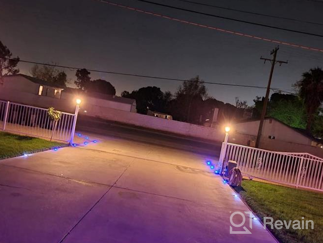 img 1 attached to Solar Deck Lights Driveway Dock Lights, VOLISUN 8-Pack Led Wireless IP67 Waterproof Outdoor Warning Step Lights For Driveway Sidewalk Garden Pathway Yard (Blue) review by Todd Nordine