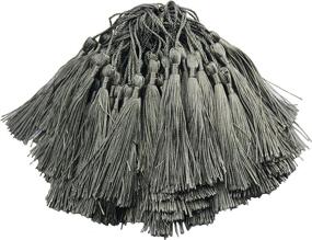 img 4 attached to 100Pcs 13Cm/5 Inch Silky Floss Bookmark Tassels For Jewelry Making, DIY Craft Accessory (#27)