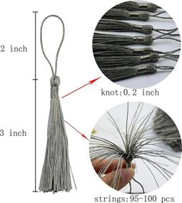 img 3 attached to 100Pcs 13Cm/5 Inch Silky Floss Bookmark Tassels For Jewelry Making, DIY Craft Accessory (#27)