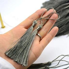 img 2 attached to 100Pcs 13Cm/5 Inch Silky Floss Bookmark Tassels For Jewelry Making, DIY Craft Accessory (#27)
