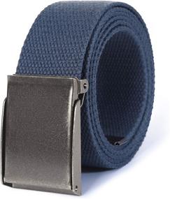 img 2 attached to Canvas Flip Top Brushed Silver Nickel Men's Accessories and Belts