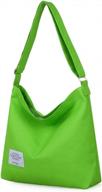 large canvas hobo shoulder bag for women - retro crossbody handbag tote, perfect for casual wear by covelin logo