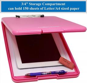 img 1 attached to Enhance Your Efficiency With Think2Master Heavy Duty Pink Plastic Storage Clipboard: Sturdy, Durable, And Comes With A Large Storage Compartment