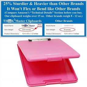 img 3 attached to Enhance Your Efficiency With Think2Master Heavy Duty Pink Plastic Storage Clipboard: Sturdy, Durable, And Comes With A Large Storage Compartment