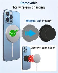 img 1 attached to 📱 Magnetic Base Plate for iPhone 12 Pro/Max/Mini - Magsafe Compatible, Removable & Wireless Charging Support, Collapsible Phone Grip Ring Holder Magnet (Space Grey)