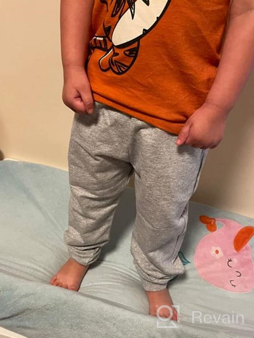 img 1 attached to OdilMacy Gender-Neutral Toddler Sweatpants for Boys, Elastic Waistband – Boys' Pants review by Kevin Silver