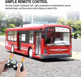 img 3 attached to Fisca RC Truck Remote Control Bus - 6 Channel 2.4G Electronic Car With Acceleration, Sound And Light - Opening Doors - Fun Toy For Kids (Red)