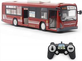 img 4 attached to Fisca RC Truck Remote Control Bus - 6 Channel 2.4G Electronic Car With Acceleration, Sound And Light - Opening Doors - Fun Toy For Kids (Red)