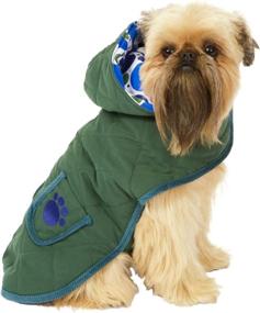 img 1 attached to 🐾 Quilted Paw Dog Blanket Coat - Fashion Pet | Medium Size Green Coat for Your Stylish Canine Companion