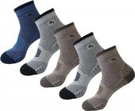 seoulstory7 5-pack men's full-cushion mid-quarter hiking socks for ultimate comfort and support logo