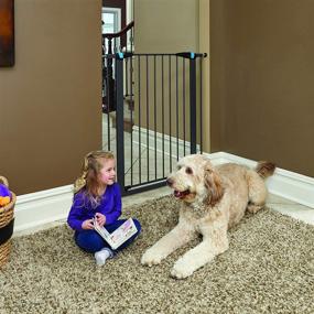 img 3 attached to 🐾 MidWest Homes for Pets Walk-Thru Steel Pet Gate: Enhancing Pet Safety with 'Safety Glow' Frame; Available in 29" and 39" Heights in Soft White and Textured Graphite