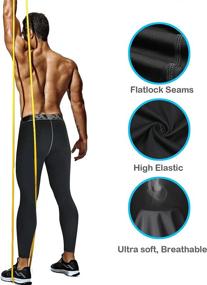 img 1 attached to HOPlynn Men'S Compression Leggings 4-Pack - Winter Base Layer For Running, Workout, Sports, And Yoga Tights