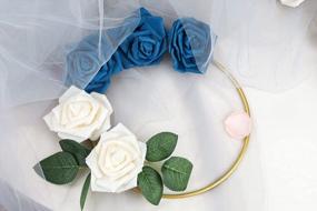 img 1 attached to 50Pcs Artificial Flowers Roses Real Touch Fake Roses For DIY Wedding Bouquets Bridal Shower Party Home Decorations(Blue )