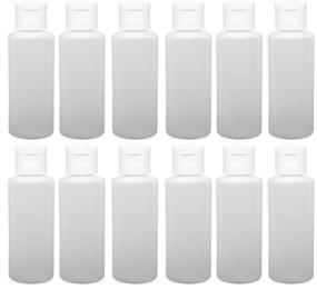 img 2 attached to 🧳 Convenient Set of 12-2-Ounce Travel Bottles with Flip Caps for Easy Storage (White Cap)