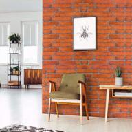 revamp your space with orange brick peel and stick wallpaper - textured, self-adhesive, and removable logo