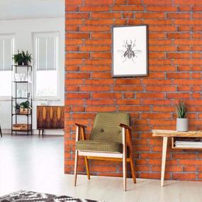 img 4 attached to Revamp Your Space With Orange Brick Peel And Stick Wallpaper - Textured, Self-Adhesive, And Removable