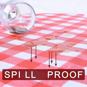 img 1 attached to YEMYHOM Rectangle Tablecloth: Spill-Proof, Oil-Proof Microfiber Cover For Indoor/Outdoor Parties - Red And White Checkered (60X104 Inch)