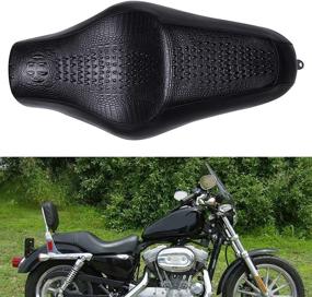 img 4 attached to 🐊 Premium Crocodile Leather Motorcycle Two-Up Seat Cushion for Harley-Davidson Seventy-Two XL1200V Sportster and 883 Iron Models