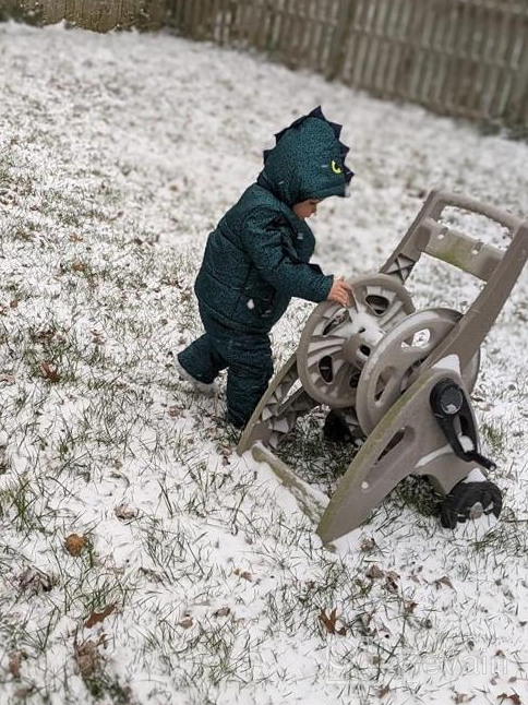 img 1 attached to 🦖 Carter's Little Character Snowsuit: Roar into Winter with Dinosaur Boys' Clothing for Jackets & Coats review by Dang Reid