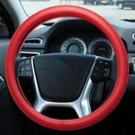 обновите свой опыт вождения с красным кожаным чехлом на руль evankin's - мягким, удобным и универсальным! логотип