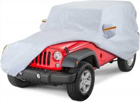 img 4 attached to Protect Your Jeep Wrangler With BDFHYK Waterproof Outdoor Car Cover: All-Weather, Driver Door Zipper Lock Cable, Fits 1945-2022 CJ,YJ, TJ, JK & JL (2-Door)