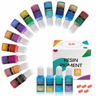 🎨 epoxy resin pigment - highly concentrated 16 colors opaque liquid dye for jewelry making, ab resin coloring for paints and crafts - 0.35oz/10ml each logo