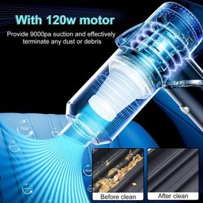 img 3 attached to 🚗 Powerful and Portable Car Vacuum Cleaner with LED Light - 9000PA Suction, Cordless and Rechargeable