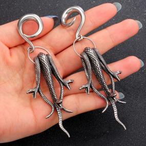 img 1 attached to Casvort 2 PCS 316 Stainless Steel Siren Snake Ear Hangers Weights Hook Ear Gauges Body Jewelry Women'S Piercing Plugs Pair Selling
