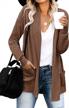 lightweight cable knit open front cardigan with pockets for women - casual and cozy long sleeve sweater by kikula logo
