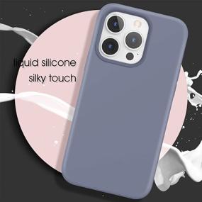 img 2 attached to MILPROX IPhone 13 Pro Case (2021) With Screen Protector, Silicone Bumper Rubber Gel Shell Cover And Soft Microfiber Lining For 6.1"【3 Cameras】-Lavender Gray