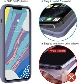 img 1 attached to MILPROX IPhone 13 Pro Case (2021) With Screen Protector, Silicone Bumper Rubber Gel Shell Cover And Soft Microfiber Lining For 6.1"【3 Cameras】-Lavender Gray