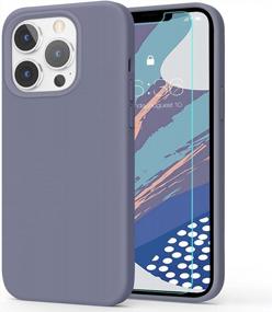 img 4 attached to MILPROX IPhone 13 Pro Case (2021) With Screen Protector, Silicone Bumper Rubber Gel Shell Cover And Soft Microfiber Lining For 6.1"【3 Cameras】-Lavender Gray