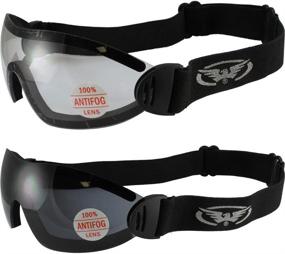 img 3 attached to 🕶️ Black Flare Padded Riding Goggles with 2 Global Vision Lenses (Clear & Smoke)