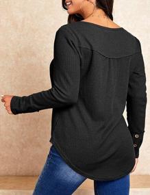 img 1 attached to Womens Waffle Knit Long Sleeve Tunic Tops Plus Size Button Up Loose Casual Henley Shirts