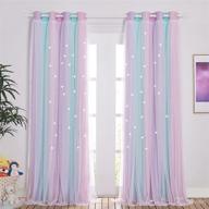 👶 nicetown baby room decor: versatile styling options with romantic star cut blackout drapes for birthday party - blue, purple, pink (w52 x l84) логотип