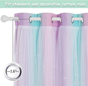 img 2 attached to 👶 NICETOWN Baby Room Decor: Versatile Styling Options with Romantic Star Cut Blackout Drapes for Birthday Party - Blue, Purple, Pink (W52 x L84)