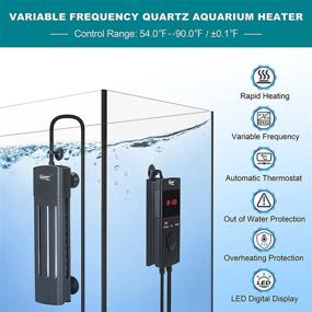 img 3 attached to 🐠 hygger Variable Frequency Aquarium Heater: 200W/300W/500W Quartz Fish Tank Heater with LED Digital Display Thermostat Controller