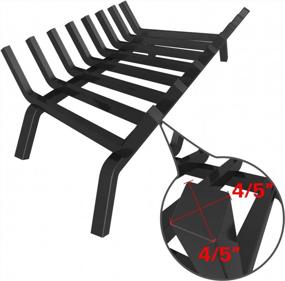 img 1 attached to Hykolity 33 In. Fireplace Log Grate, Heavy Duty Solid Steel Firewood Burning Rack 4/5" Bar Fire Grates