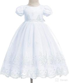 img 3 attached to Bow Dream Baby Girls Christening Baptism Dress - Formal Party & Special Occasion Dresses for Toddler